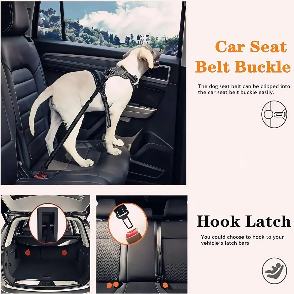 Dog Seatbelt - 3-in-1 Safety Tether with Carabiner