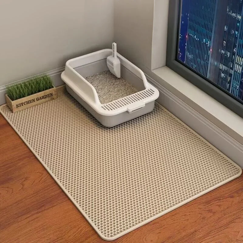 Waterproof Cat Litter Mat - Traps Litter & Protects Floors