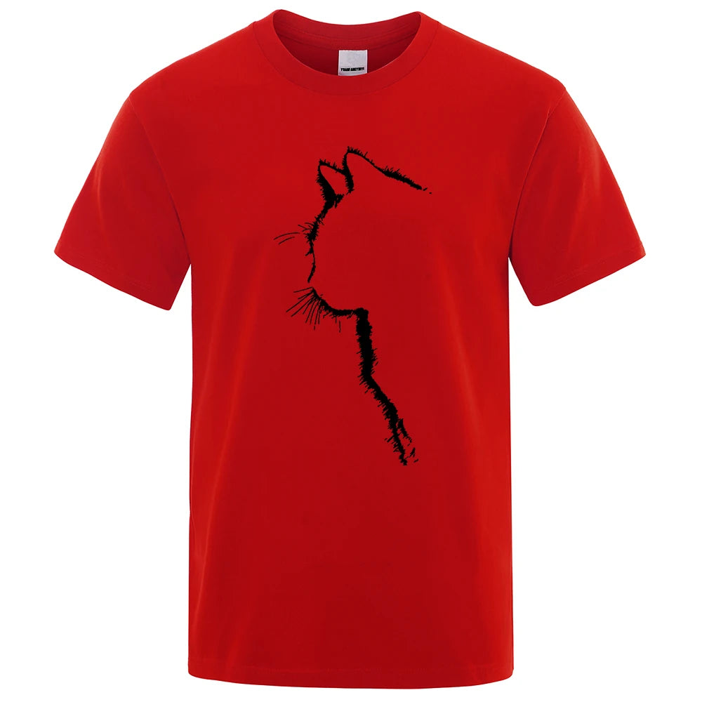 Cool Cat Print Men's T-Shirt - Hip Hop Streetwear Summer Tee