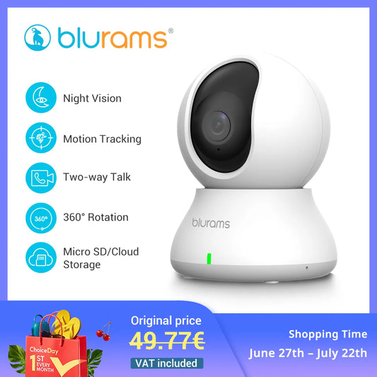 Pet Camera 2K WiFi - 360° PTZ with Night Vision