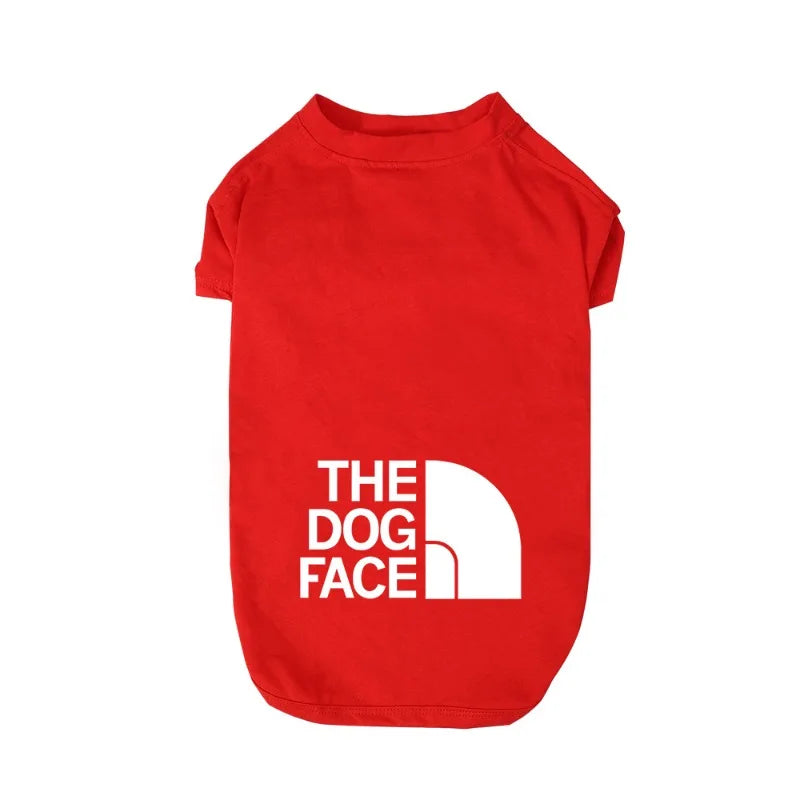 Dog Face Pattern T-Shirt - Lightweight Pet Clothing for All Sizes