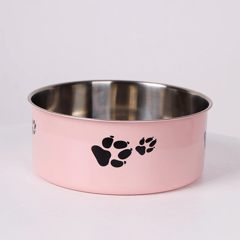 Stainless Steel Pet Bowl with Cartoon Pattern