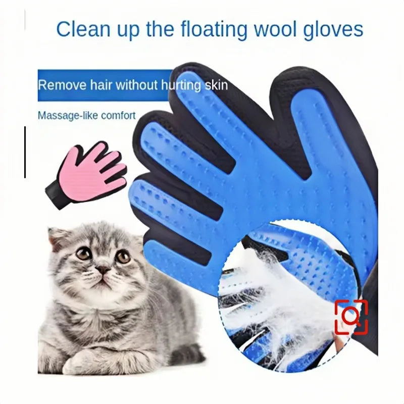 Pet Grooming Glove - Deshedding & Massage Brush for Dogs & Cats