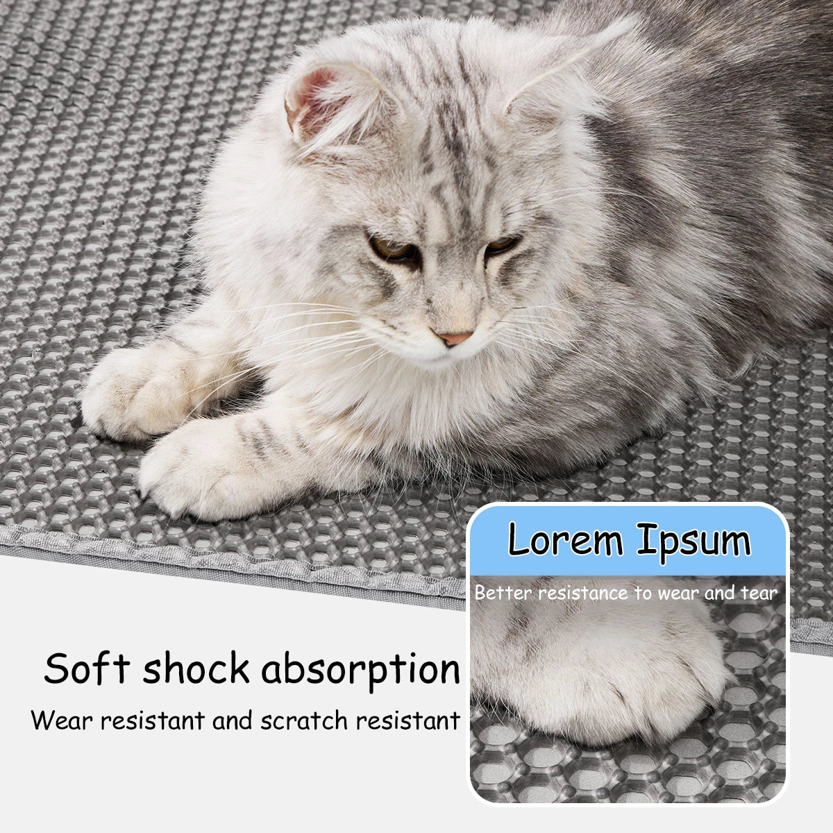 Waterproof Cat Litter Mat - Traps Litter & Protects Floors