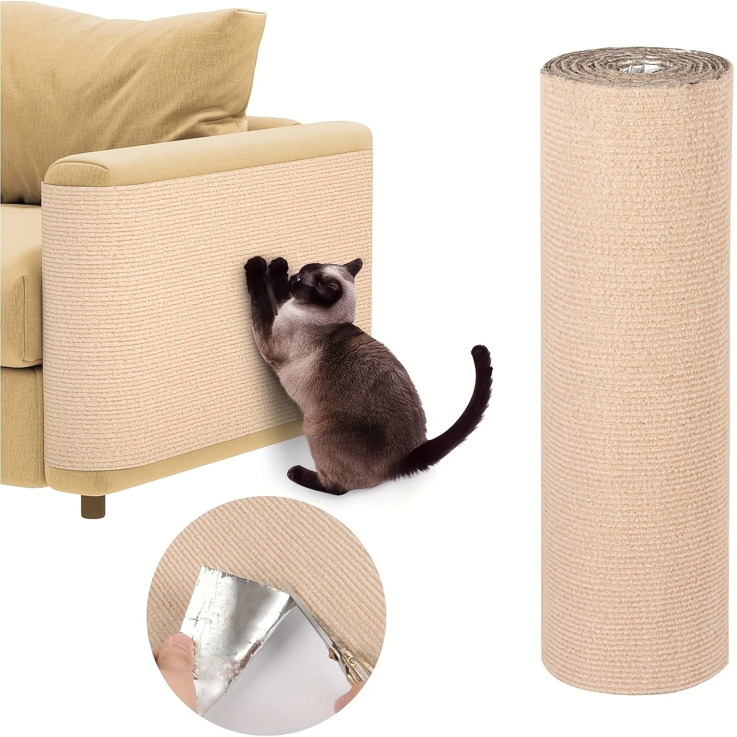 Trimmable Cat Scratching Mat - Self-Adhesive Furniture Protector