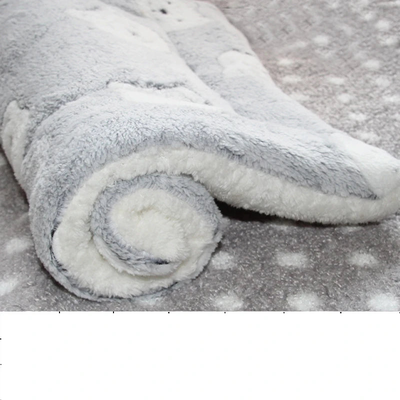 Pet Flannel Winter Blanket - Soft Warm Sleeping Mat for Dogs & Cats
