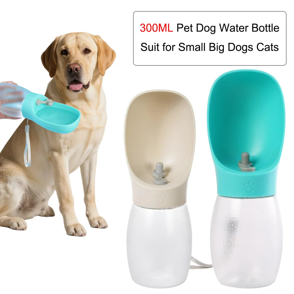 300ML portable dog water bottle drinking bowl for small medium dogs cats hiking
