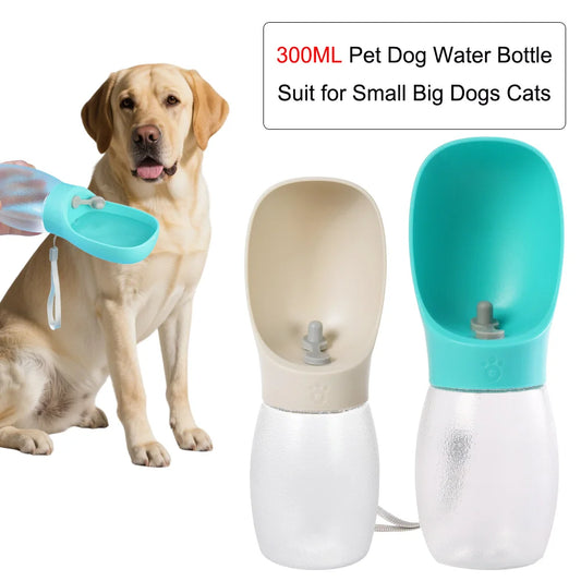 300ML portable dog water bottle drinking bowl for small medium dogs cats hiking
