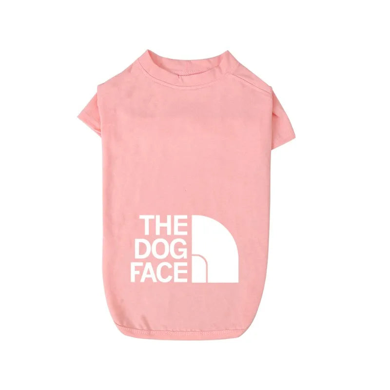 Dog Face Pattern T-Shirt - Lightweight Pet Clothing for All Sizes