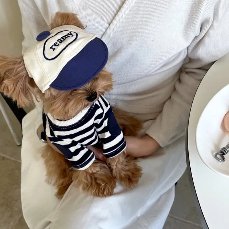 Black Striped Dog T-Shirt - Soft Summer Pullover for Small Dogs