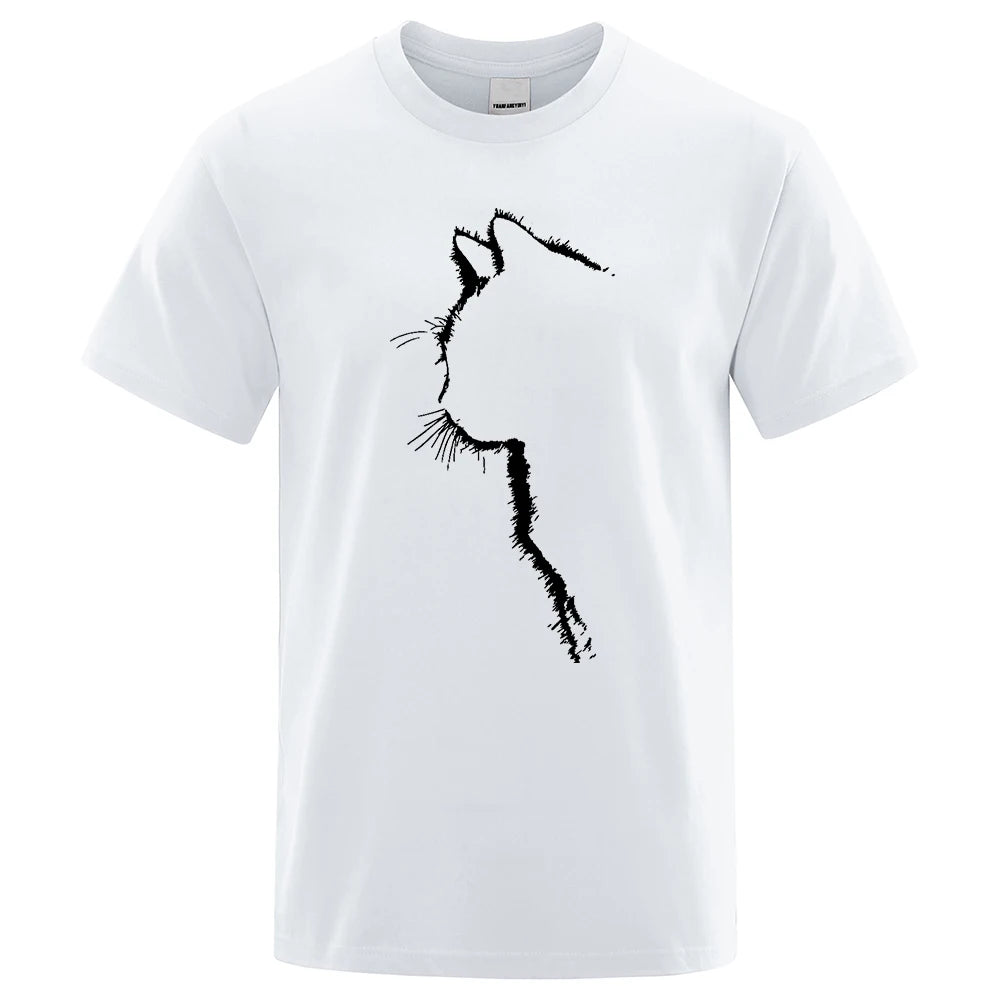Cool Cat Print Men's T-Shirt - Hip Hop Streetwear Summer Tee