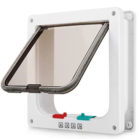 Pet Flap Door - 4-Way Security Lock Gate