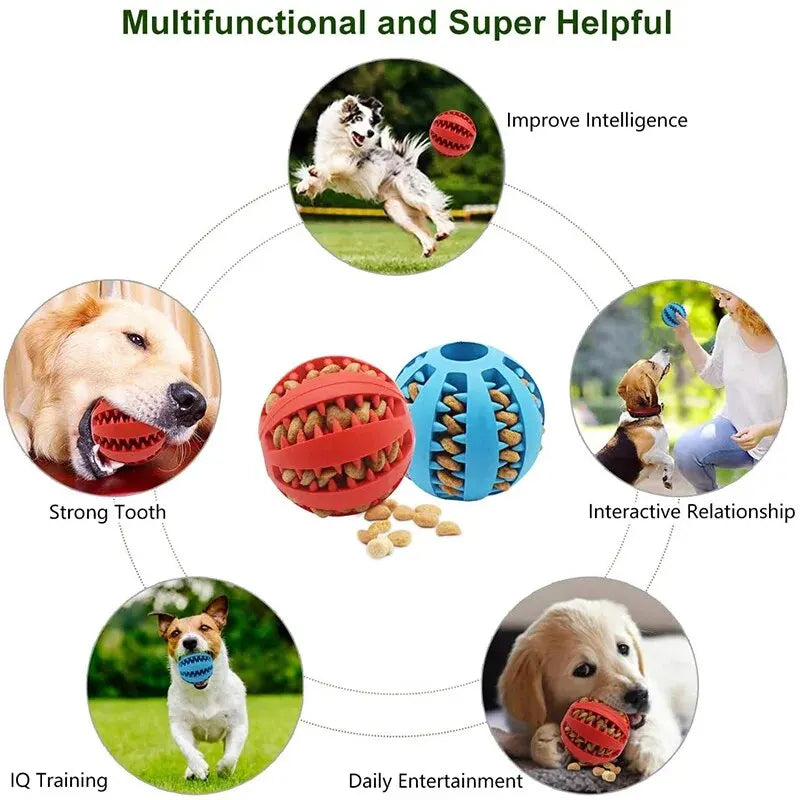 Interactive Dog Treat Ball - Bite-Resistant Tooth Cleaning Toy