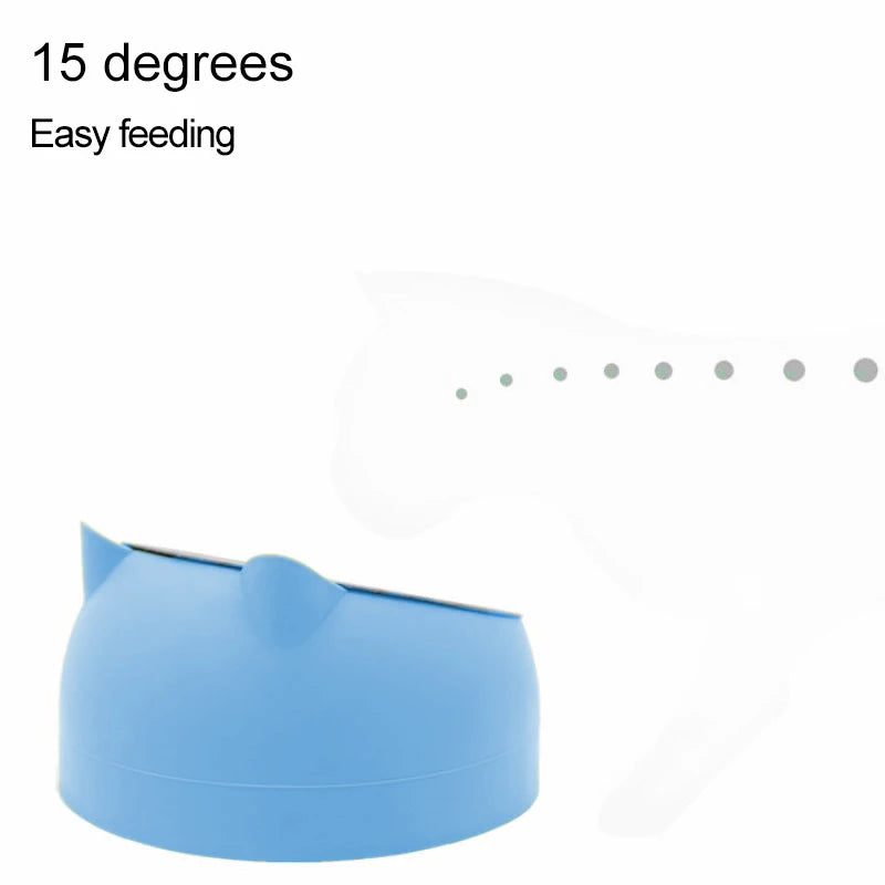 Cat Food Bowl - Stainless Steel Inclined Feeder