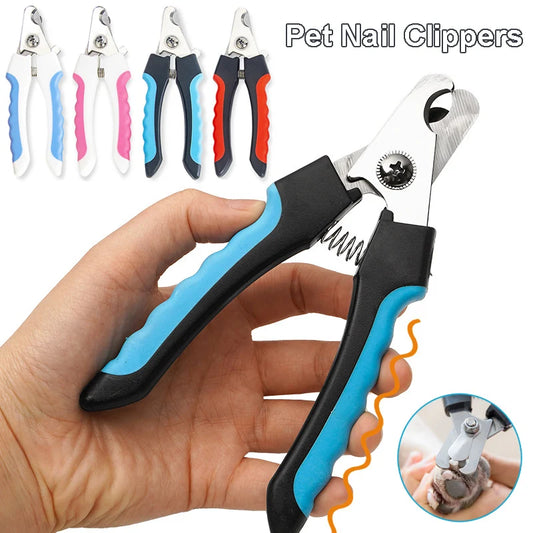 Stainless steel pet nail clippers with safety guard