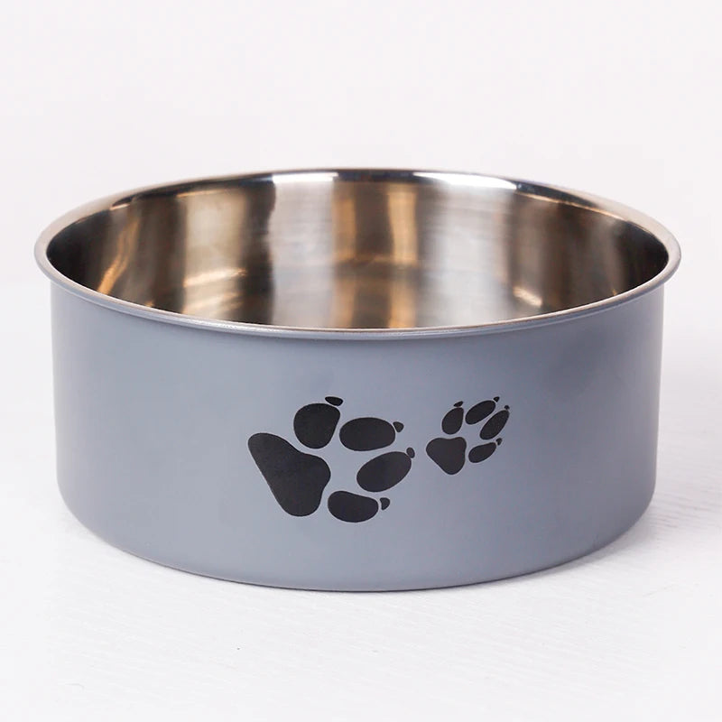 Stainless Steel Pet Bowl with Cartoon Pattern