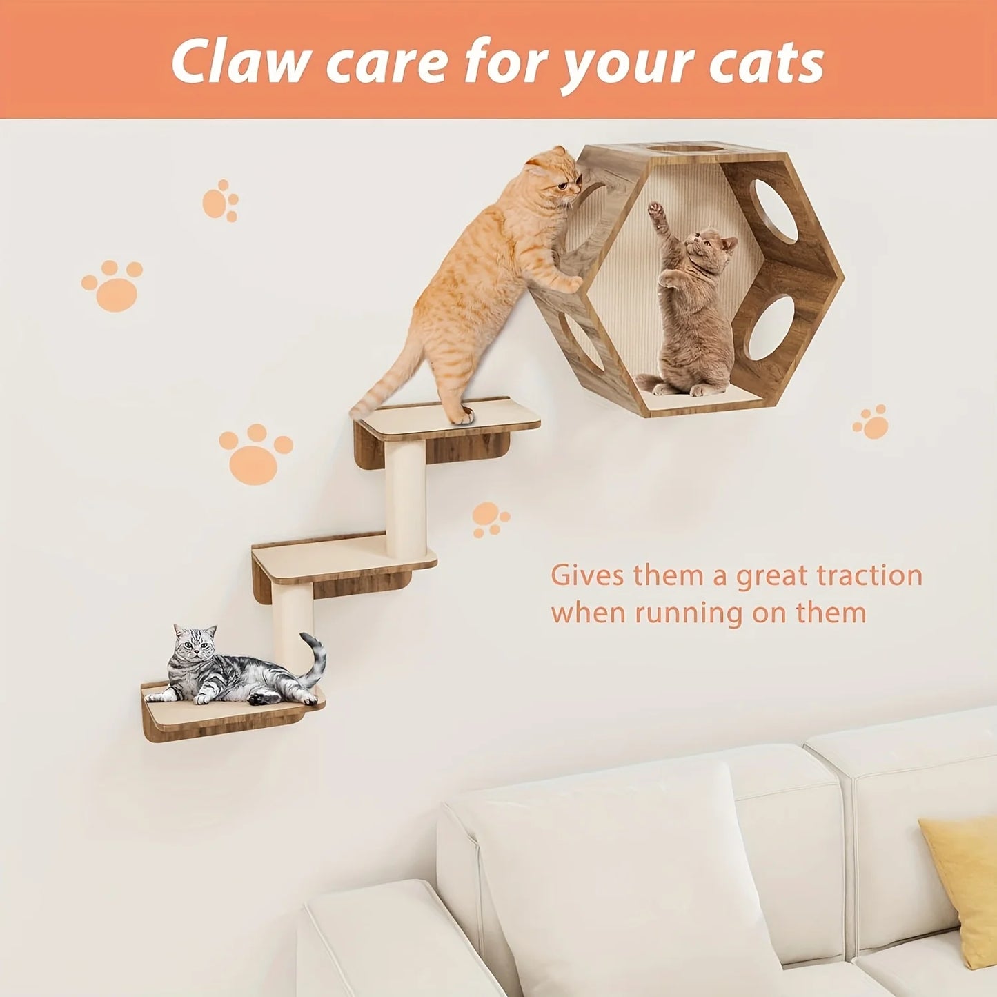 Trimmable Cat Scratching Mat - Self-Adhesive Furniture Protector