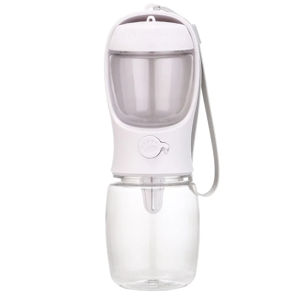Pet Water Bottle - Portable with Food Dispenser