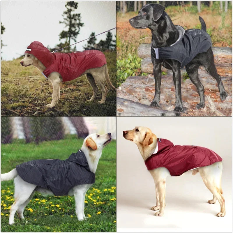 Dog Raincoat - Waterproof Hoodie with Reflective Stripe