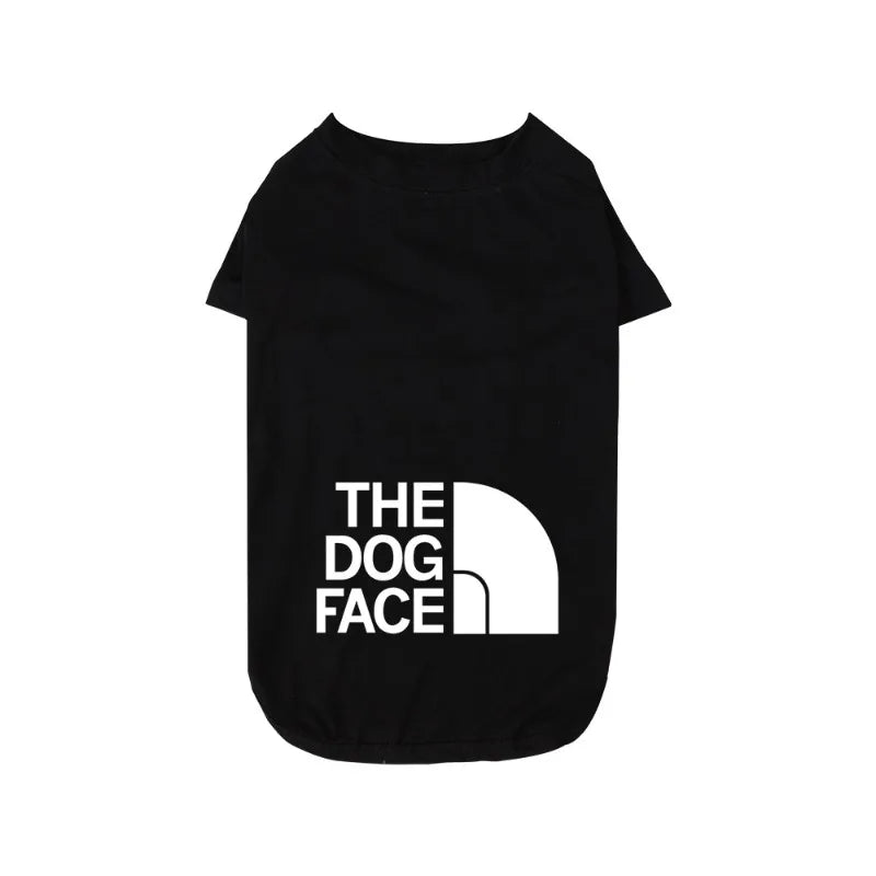 Dog Face Pattern T-Shirt - Lightweight Pet Clothing for All Sizes