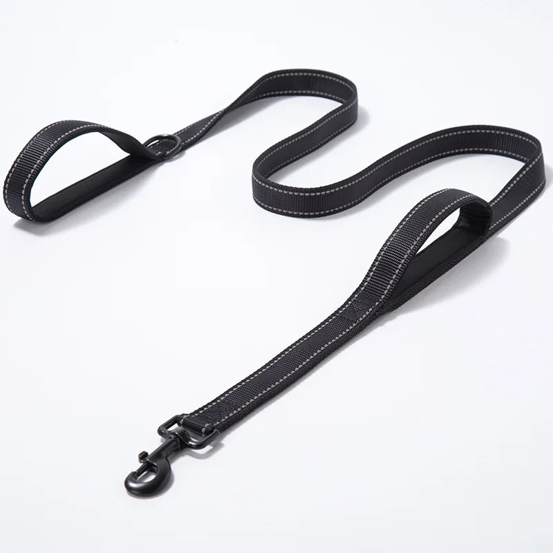 Double Handle Reflective Dog Leash - Heavy Duty for Large Dogs