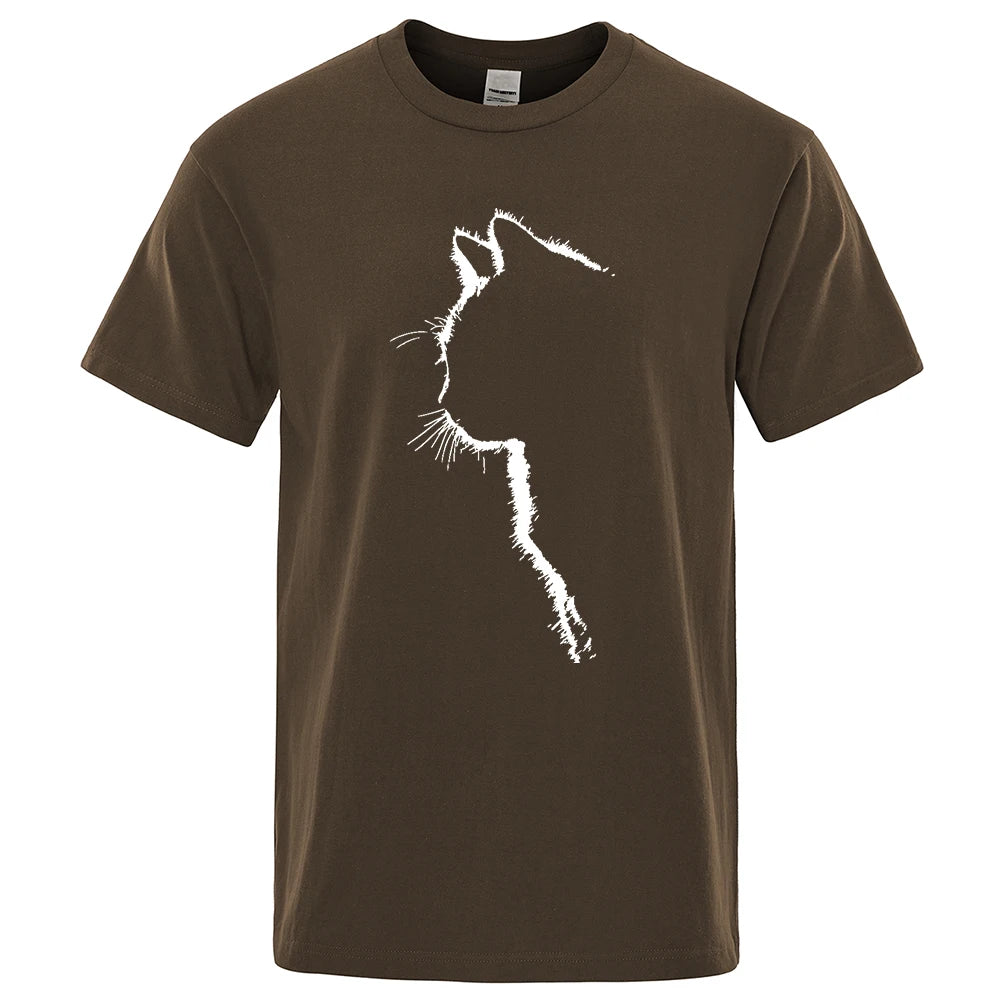 Cool Cat Print Men's T-Shirt - Hip Hop Streetwear Summer Tee