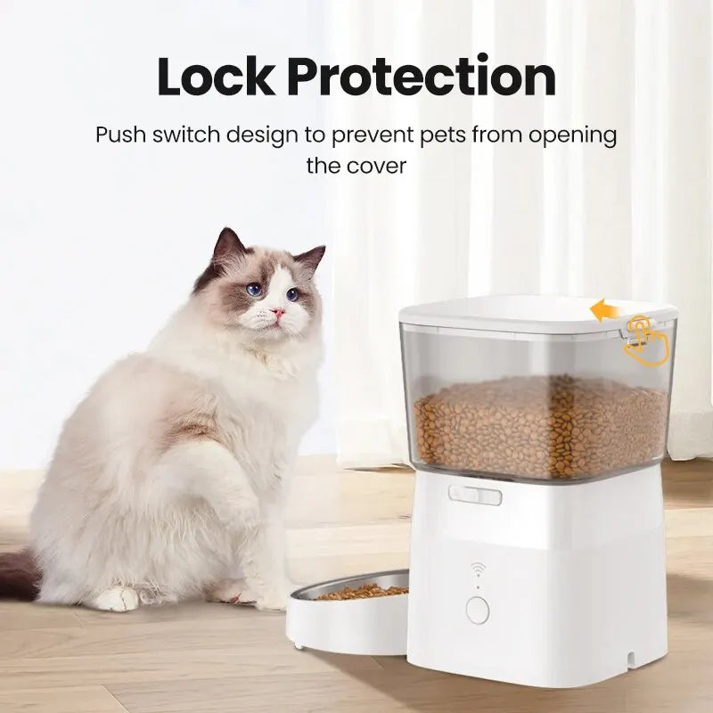 2L pet food dispenser for dry food with kibble storage for dogs and cats