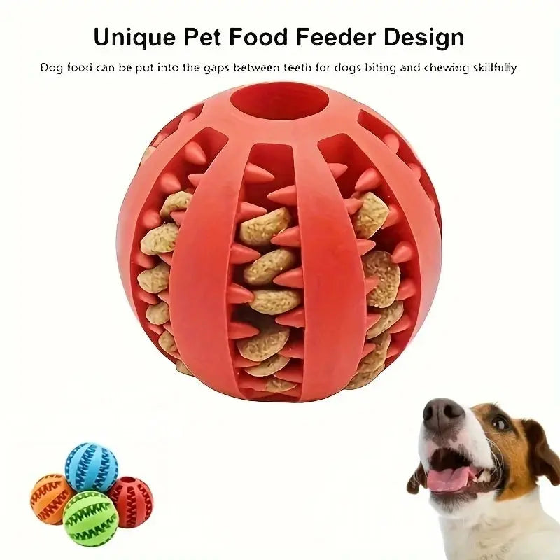 Interactive dog treat ball bite-resistant tooth cleaning toy food dispenser
