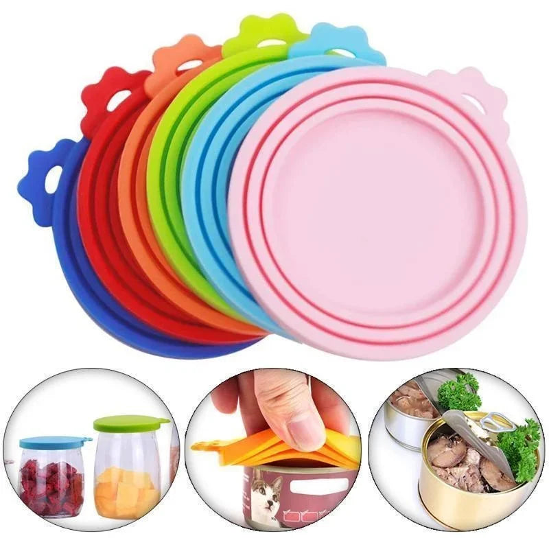 3-in-1 Silicone Pet Food Can Cover - Universal Fit for Dogs & Cats