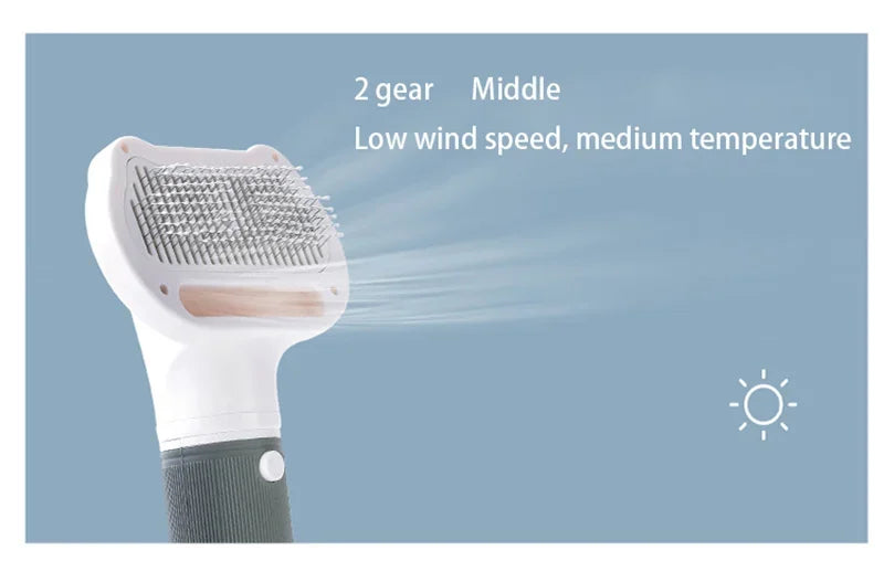 Dog Hair Dryer Brush - 3-in-1 Grooming Tool