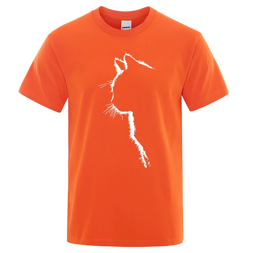Cool Cat Print Men's T-Shirt - Hip Hop Streetwear Summer Tee