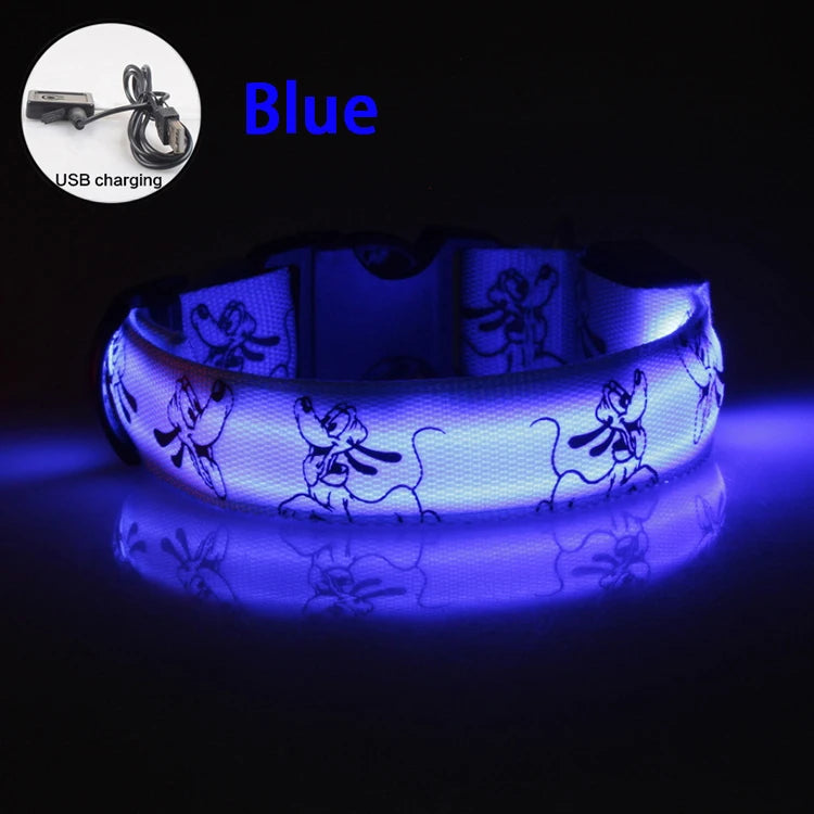 LED Dog Collar - USB Rechargeable Night Safety Light