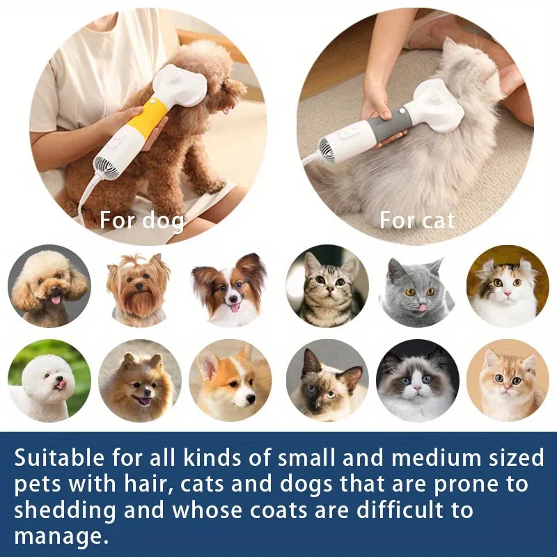 Dog Hair Dryer Brush - 3-in-1 Grooming Tool