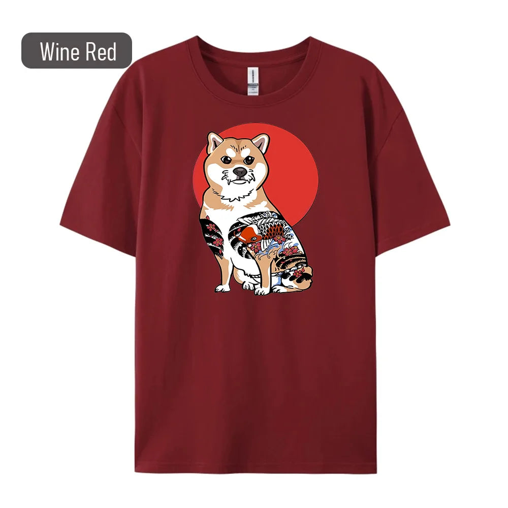 Shiba Inu Print Women's T-Shirt - Hip Hop Fashion Tee