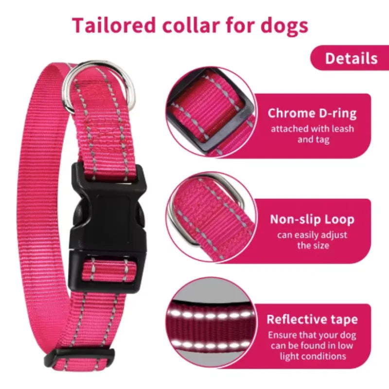 Reflective Dog Collar - Adjustable Safety Strap