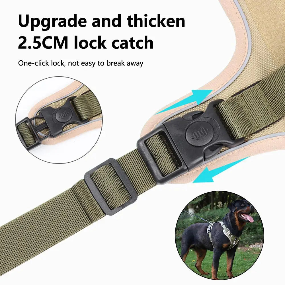 Reflective Dog Harness - Adjustable Oxford Vest for Large Dogs