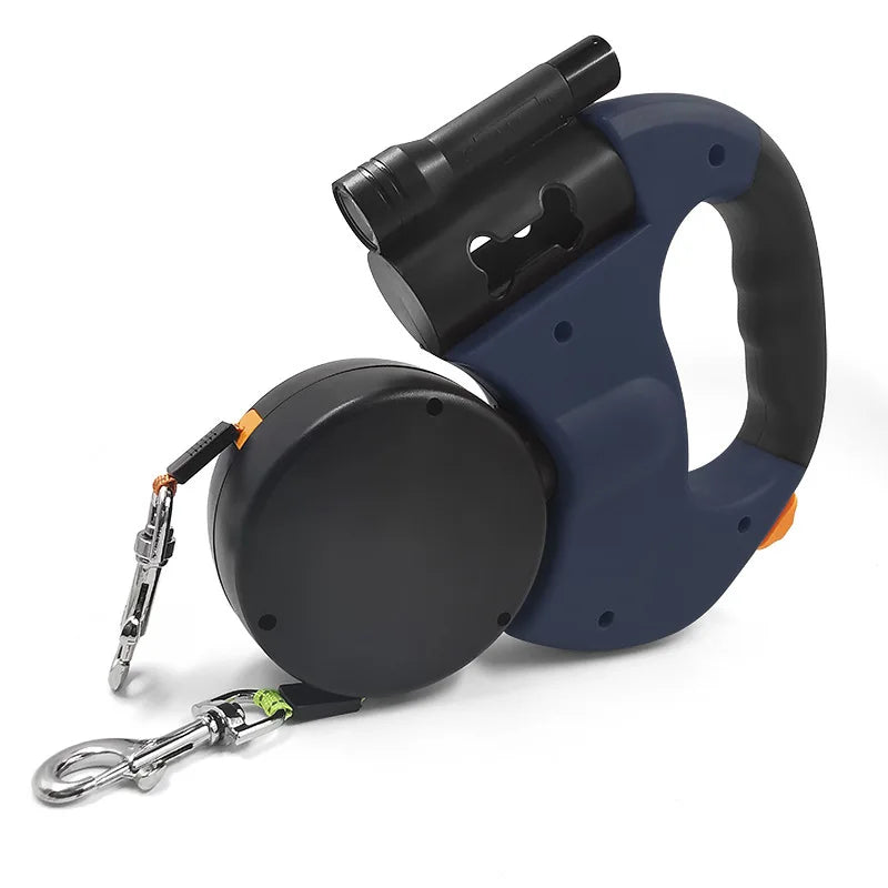 Retractable Dog Leash - Dual Pet Leash with Light