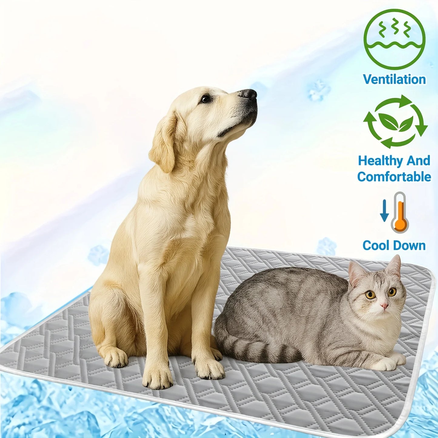 Dog Cooling Mat - Washable Portable Summer Pad for Pets