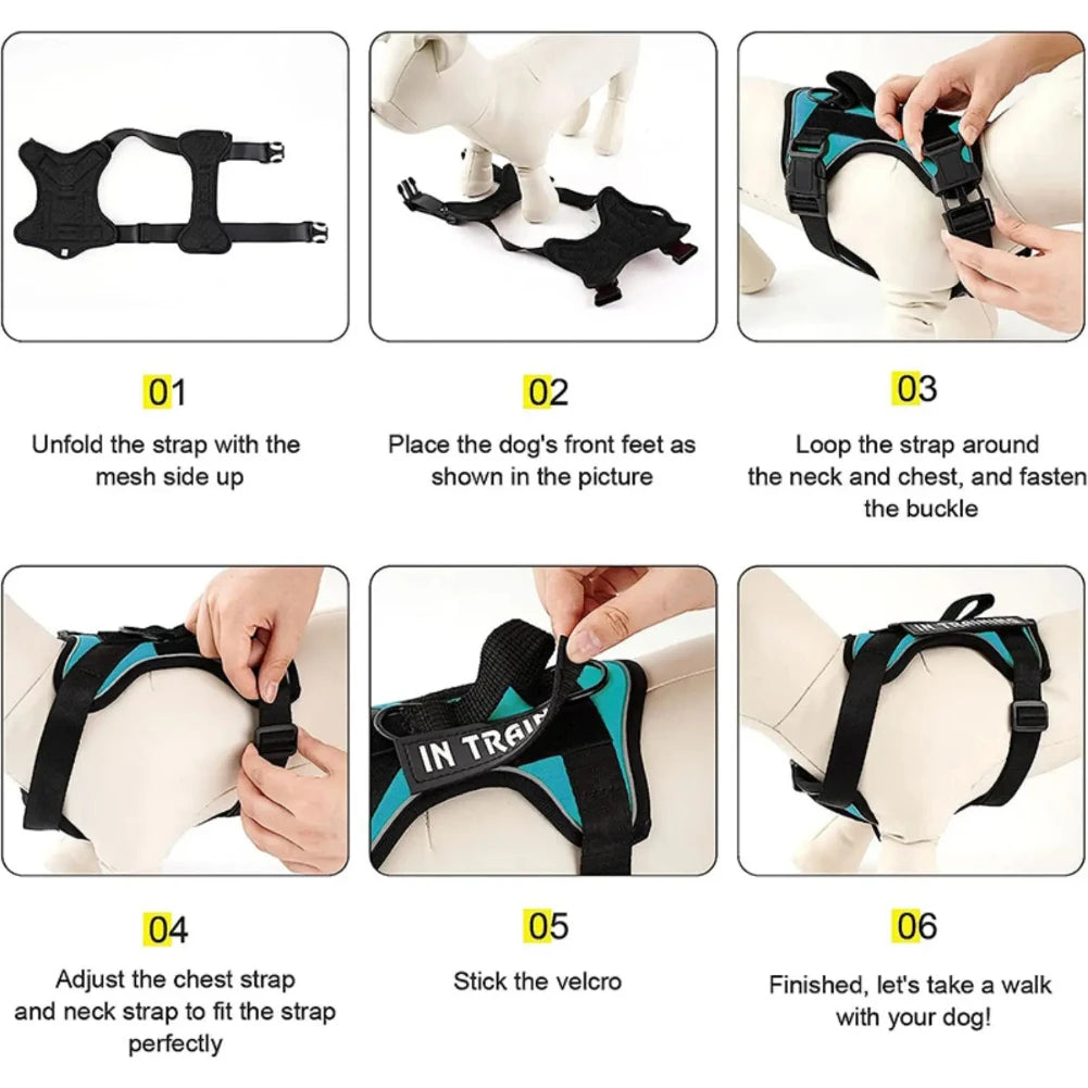 Service Dog Harness - Reflective Vest with 5 Patches