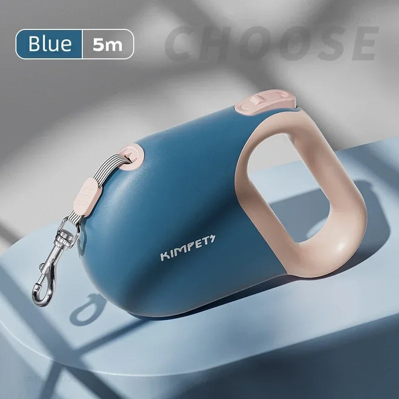 Retractable Dog Leash - 5M Automatic Extending Lead with Reflective Belt
