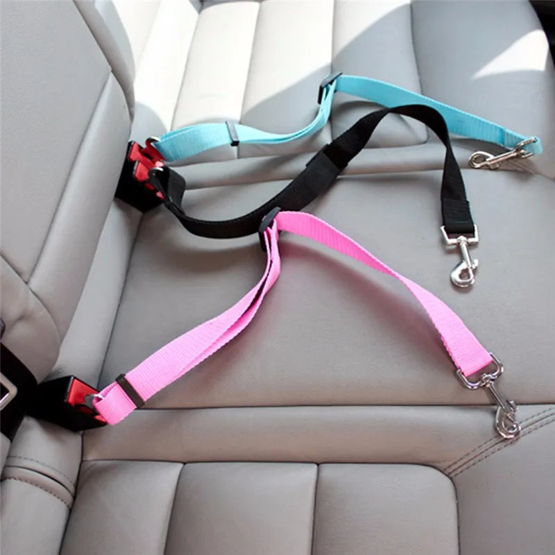 Dog car seat belt safety protector for vehicle travel
