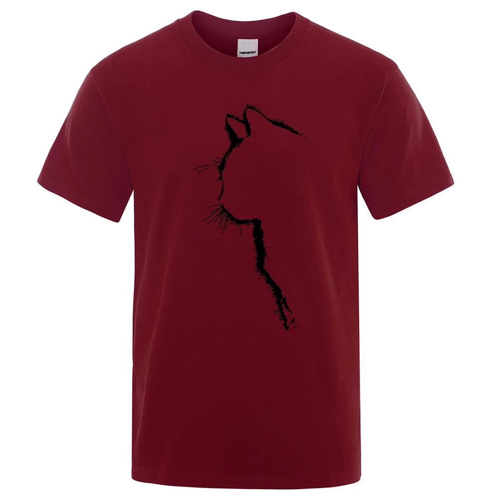 Cool Cat Print Men's T-Shirt - Hip Hop Streetwear Summer Tee