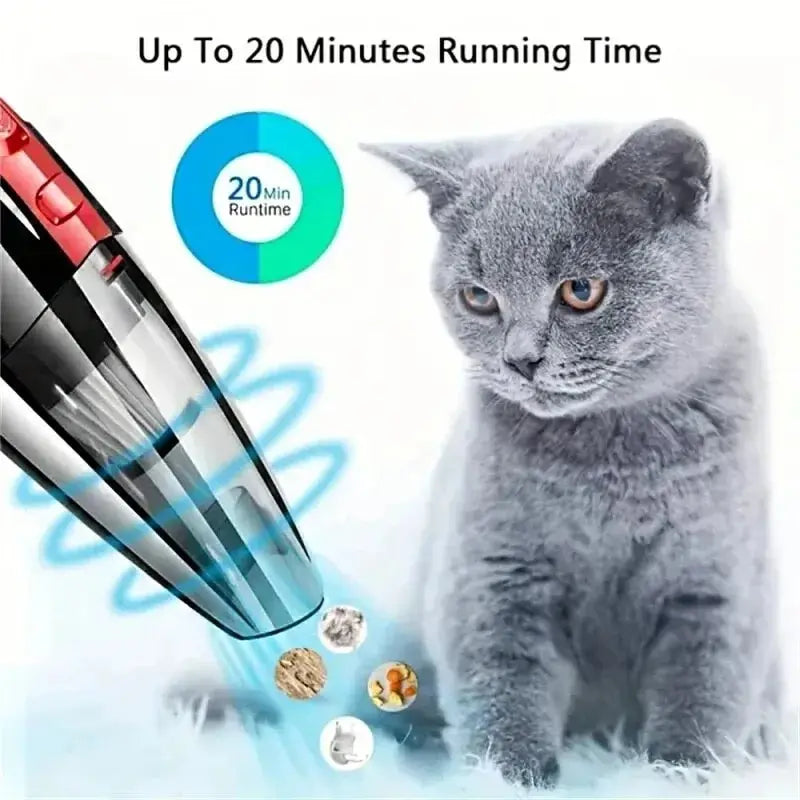 Portable Wireless Vacuum Cleaner - Pet Hair Remover for Car & Home