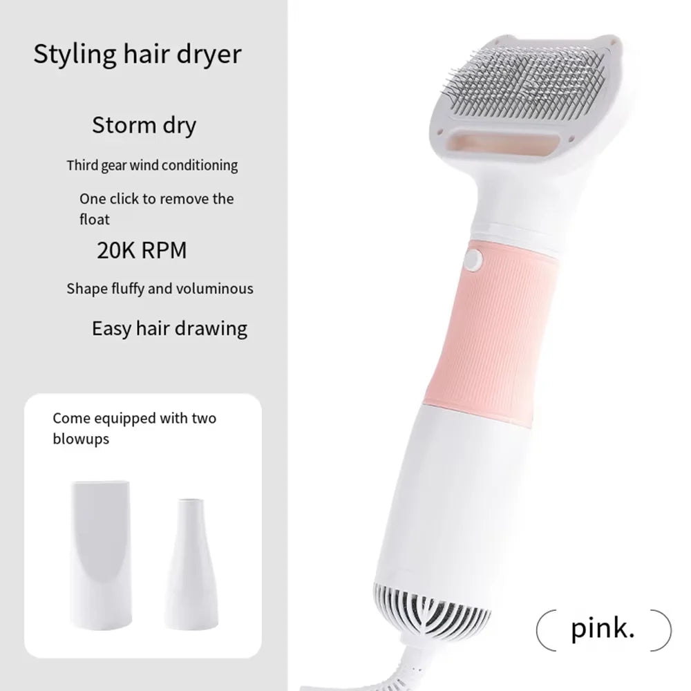 Dog Hair Dryer Brush - 3-in-1 Grooming Tool