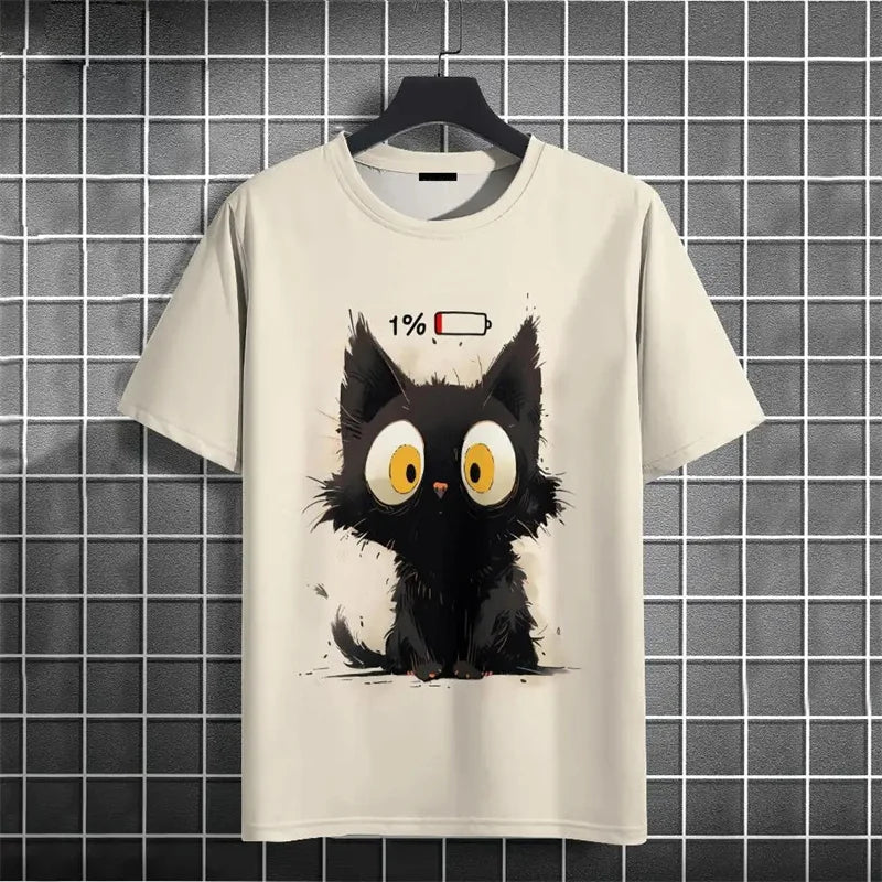 3D printed cat t-shirt with funny animal pattern for men
