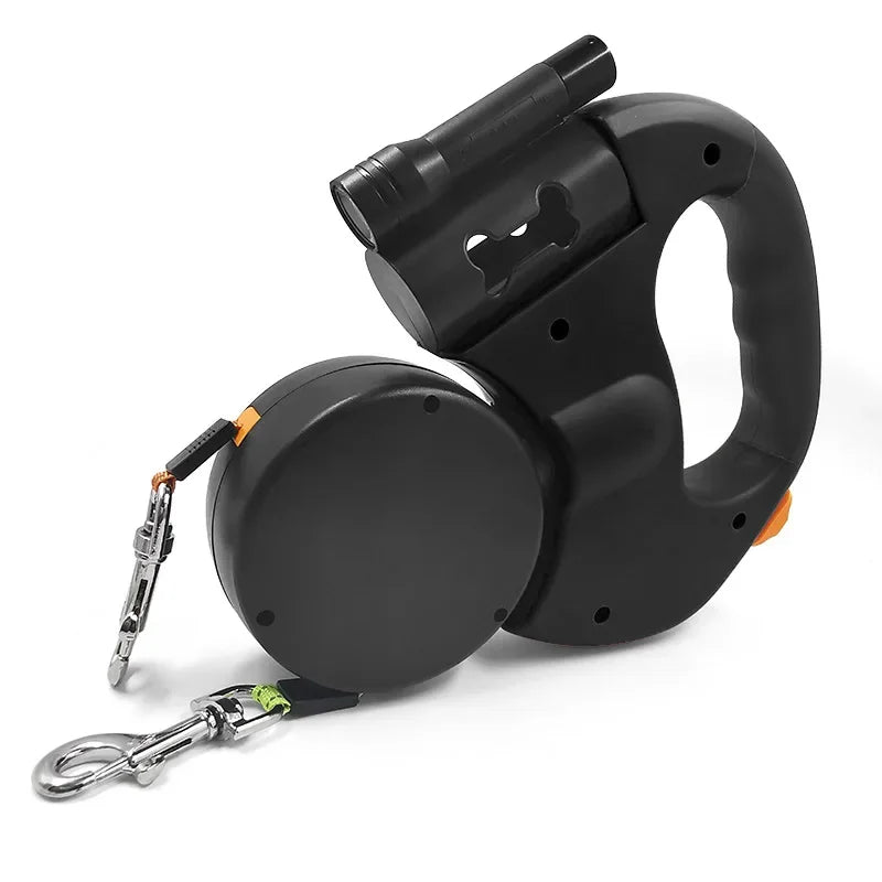 Retractable Dog Leash - Dual Pet Leash with Light