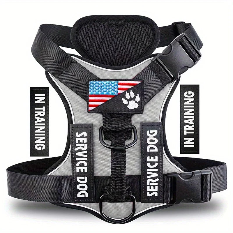 Service Dog Harness - Reflective Vest with 5 Patches