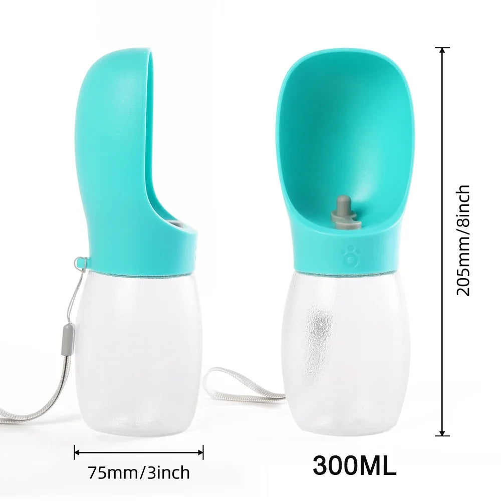 Dog Water Bottle 300ML - Portable Travel Feeder