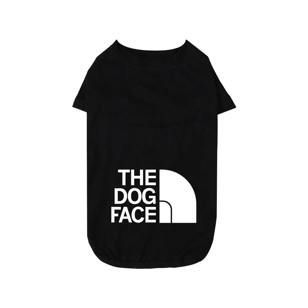 Dog Face Pattern T-Shirt - Lightweight Pet Clothing for All Sizes