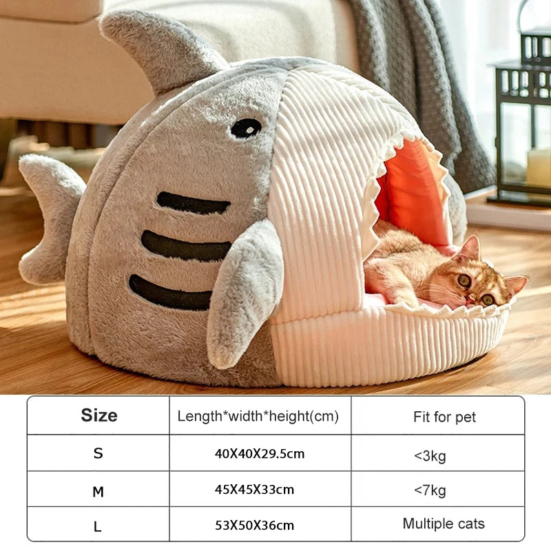Winter Warm Cat Bed Cave - Cozy Enclosed Nest for Cats & Small Dogs
